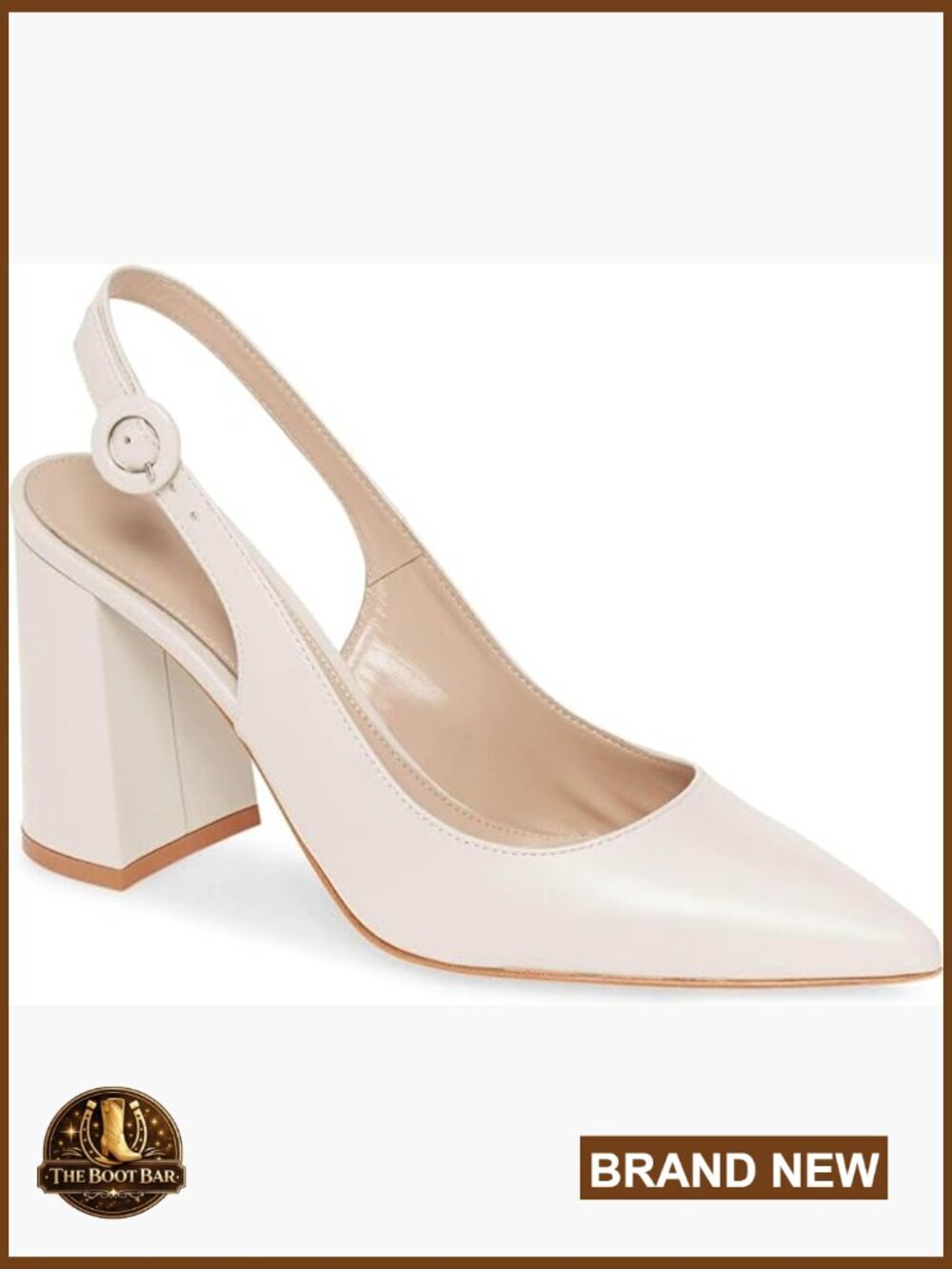 Pointed Toe Slingback Block Heel Pumps Chunky Heel Work Party Dress Shoes